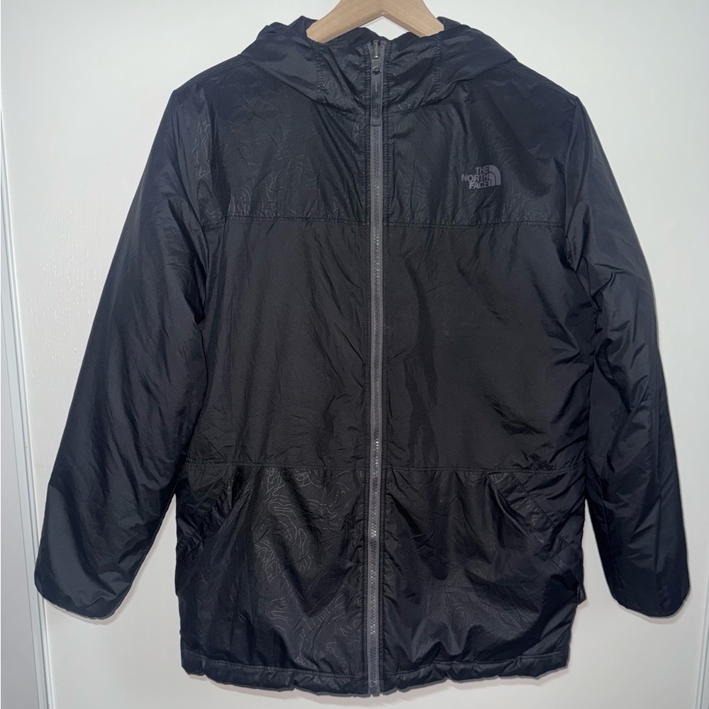 The North Face Reversible True Or False Hooded Jacket Boy’s Size XL 18/20 Black